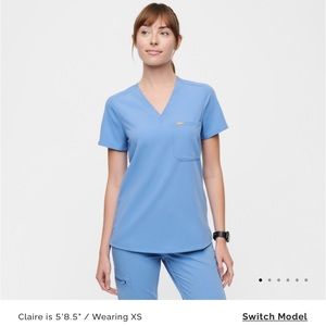 Catarina™ One-Pocket Scrub Top | Ceil Blue | Medium